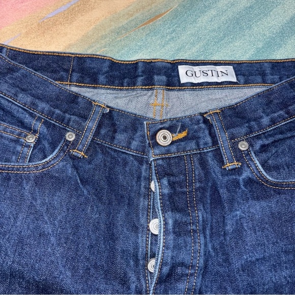 GUSTIN men’s blue jeans slim Fit size 35 denim - Picture 2 of 5